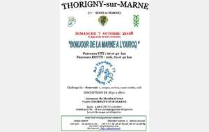 Cyclo de THORIGNY  Bonjour de la Marne à l'Ourcq  - ROUTE / VTT
