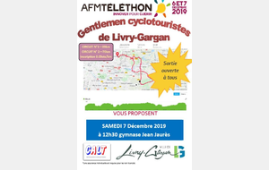 TELETHON : Randonnée Livry gargan - 2 distances 35 / 70 kms